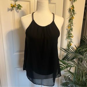 NY & Co Chain Link Strap Tank Blouse